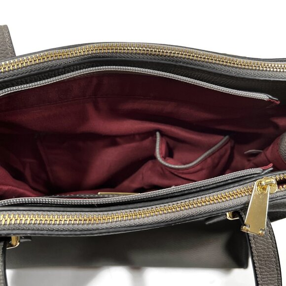 Kate Spade Gray Pebbled Leather Purse Handbag Shoulder Zipper Pockets Dividers - Picture 14 of 16